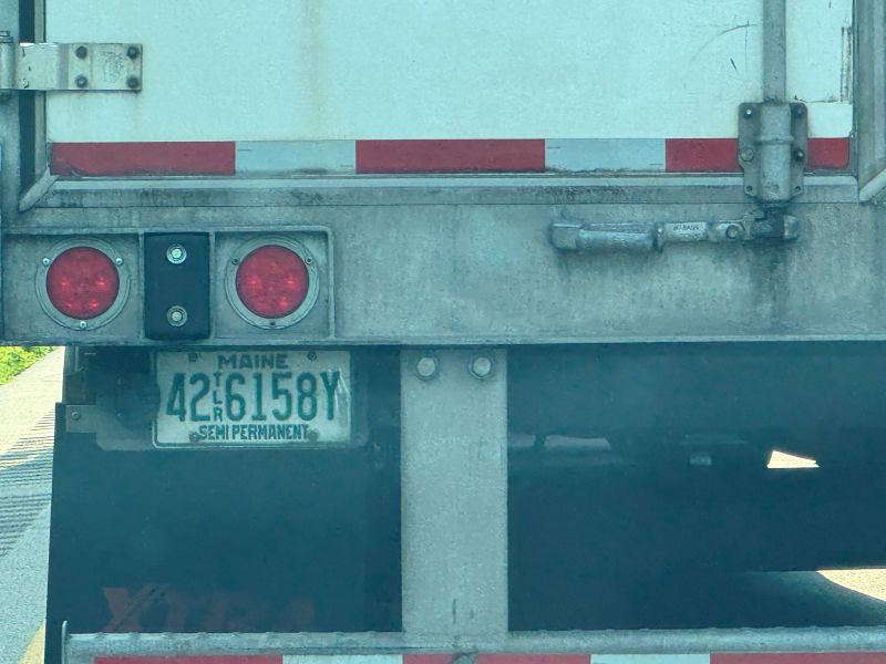 Truck license plate on the Interstate in PA.
